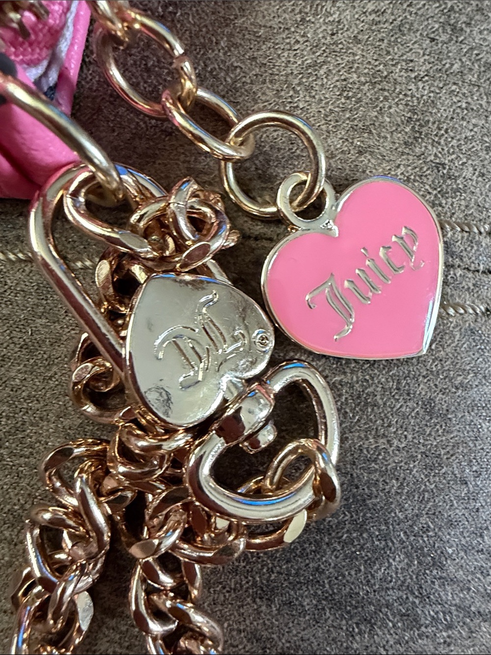 Juicy Couture Pink Strawberry Print Wallet with Gold Chain - Picture 5 of 8